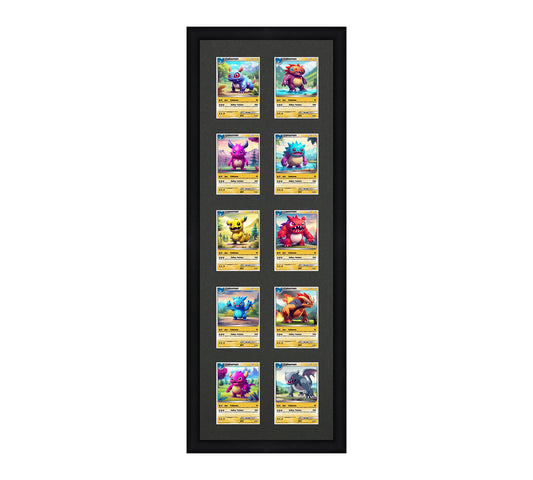 Card Frame Display - 10 Openings for Pokemon, Magic The Gathering, or other Sleeved or Toploader cards