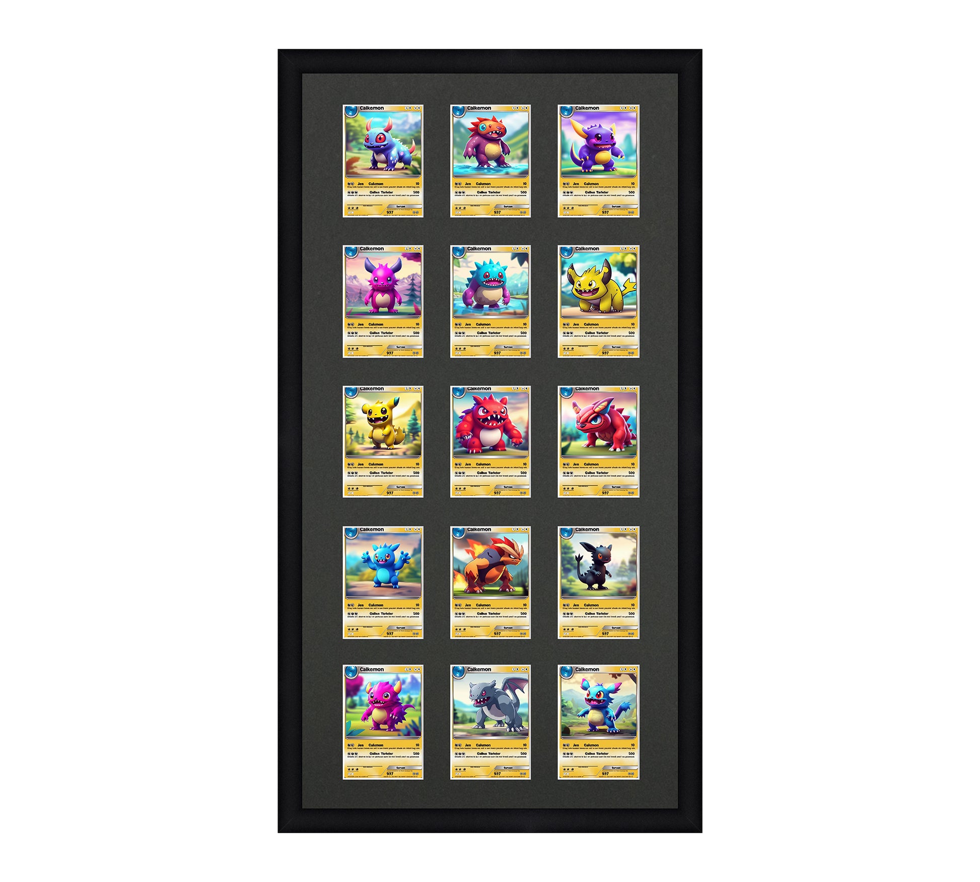 Card Frame Display - 15 Openings for Pokemon, Magic The Gathering, or other Sleeved or Toploader cards – Sleeve (2.5"x3.5")