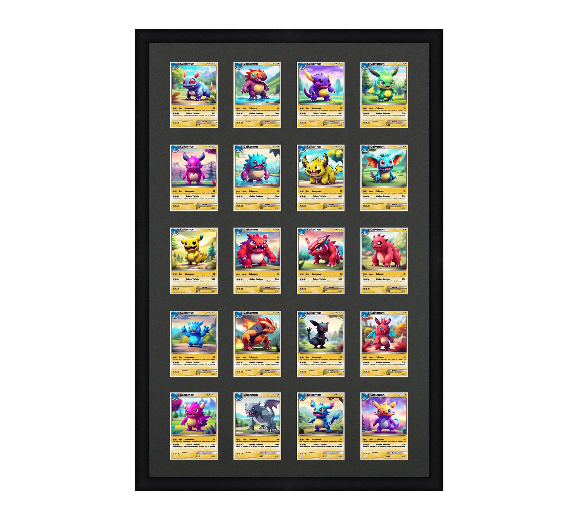 Card Frame Display - 20 Openings for Pokemon, Magic The Gathering, or other Sleeved or Toploader cards – Sleeve (2.5"x3.5")