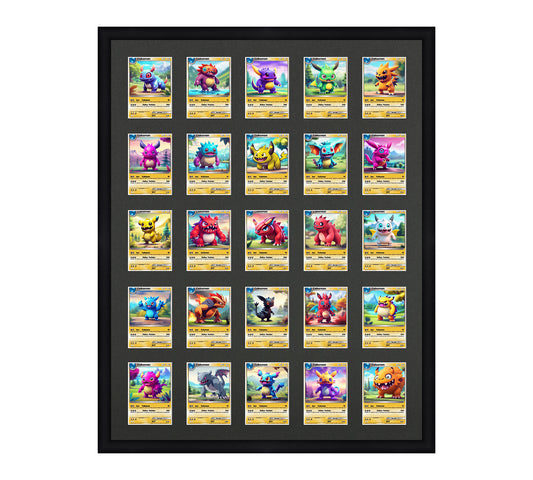 Card Frame Display - 25 Openings for Pokemon, Magic The Gathering, or other Sleeved or Toploader cards