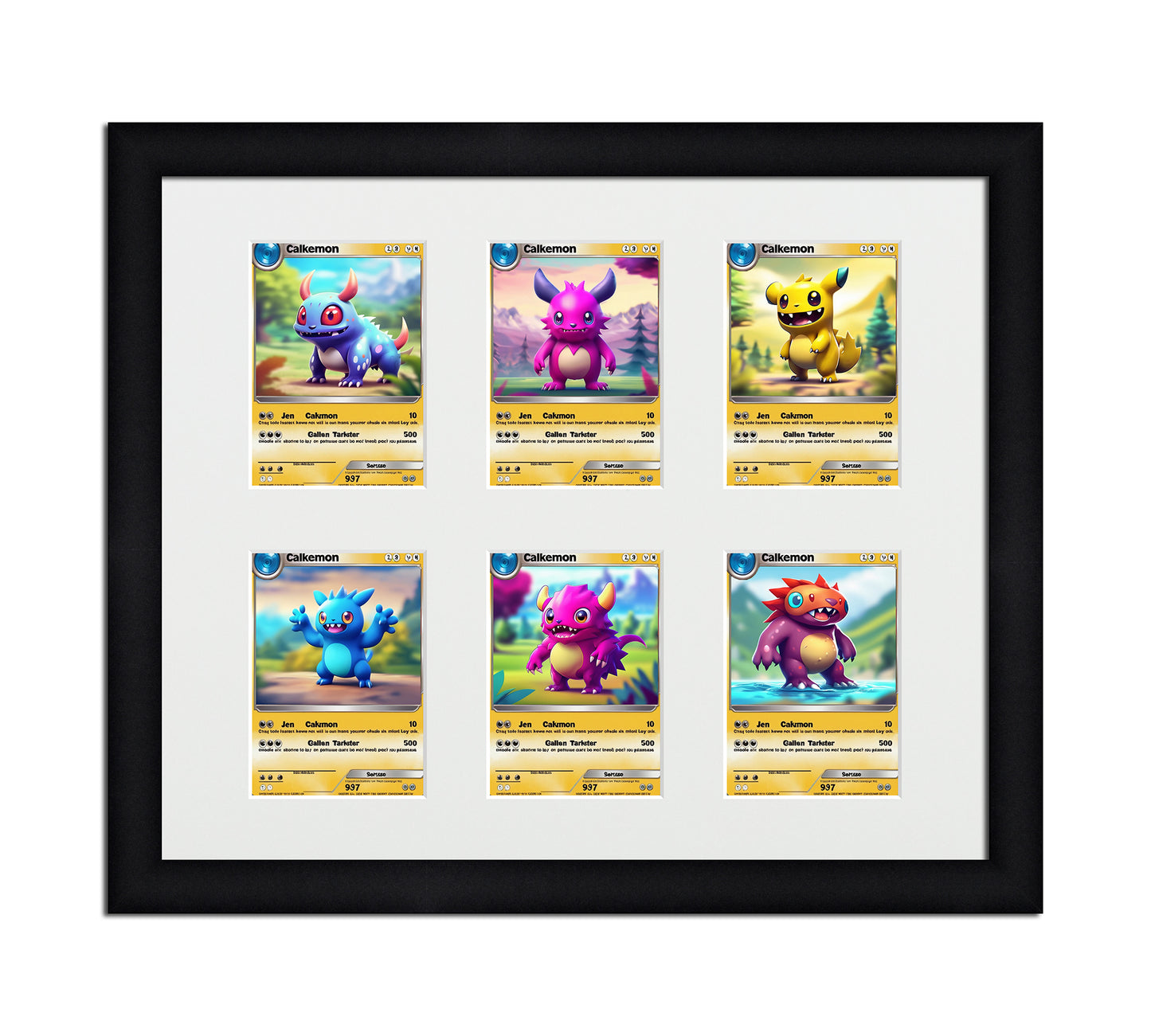 Card Frame Display - 6 Openings for Pokemon, Magic The Gathering, or other Sleeved or Toploader cards