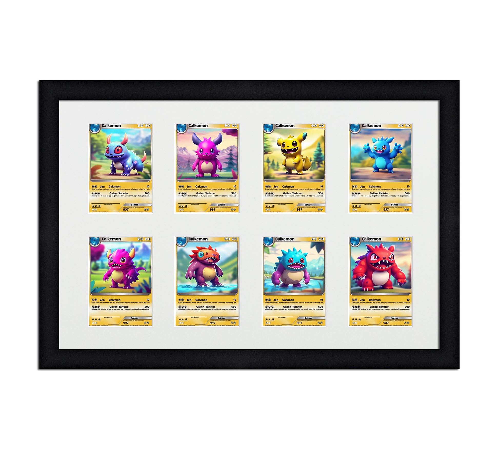 Card Frame Display - 8 Openings for Pokemon, Magic The Gathering, or other Sleeved or Toploader cards – Sleeve (2.5"x3.5")