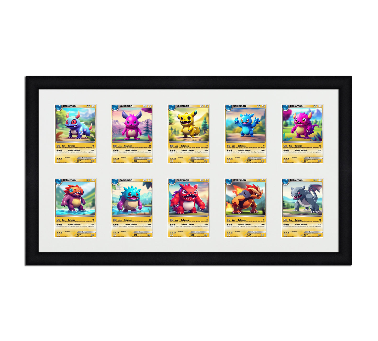 Card Frame Display - 10 Openings for Pokemon, Magic The Gathering, or other Sleeved or Toploader cards – Sleeve (2.5"x3.5")