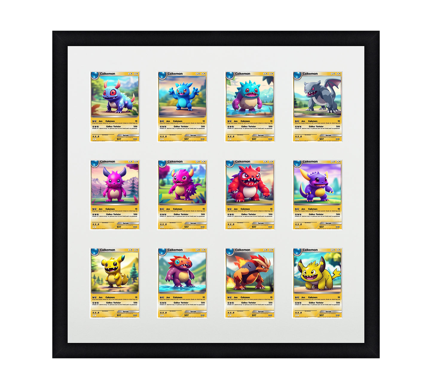Card Frame Display - 12 Openings for Pokemon, Magic The Gathering, or other Sleeved or Toploader cards