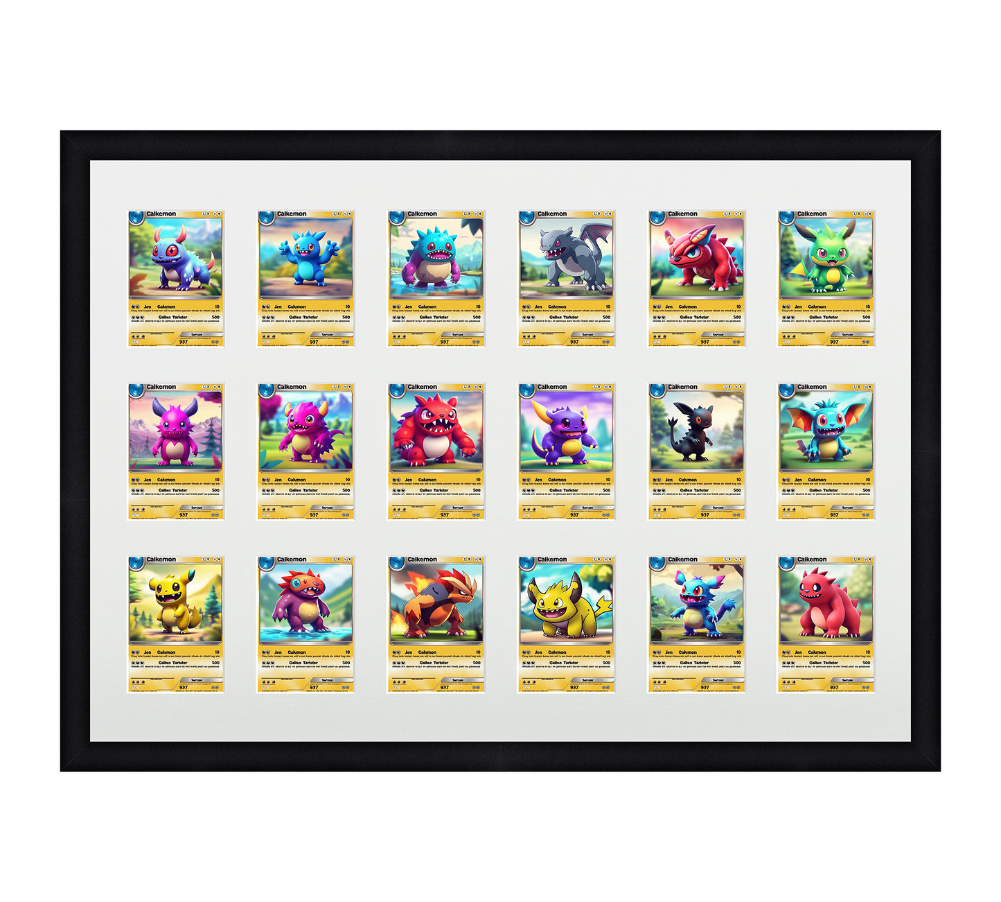 Card Frame Display - 18 Openings for Pokemon, Magic The Gathering, or other Sleeved or Toploader cards – Sleeve (2.5"x3.5")