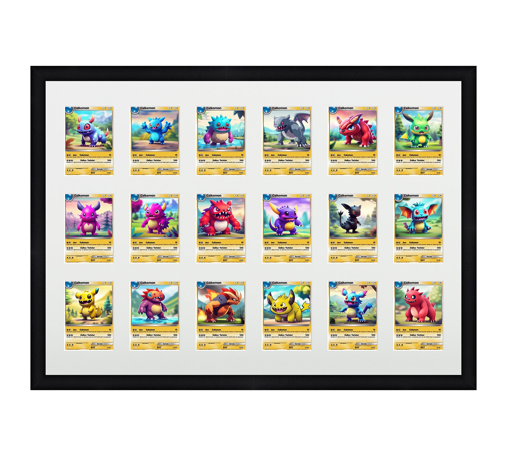 Card Frame Display - 18 Openings for Pokemon, Magic The Gathering, or other Sleeved or Toploader cards – Sleeve (2.5"x3.5")