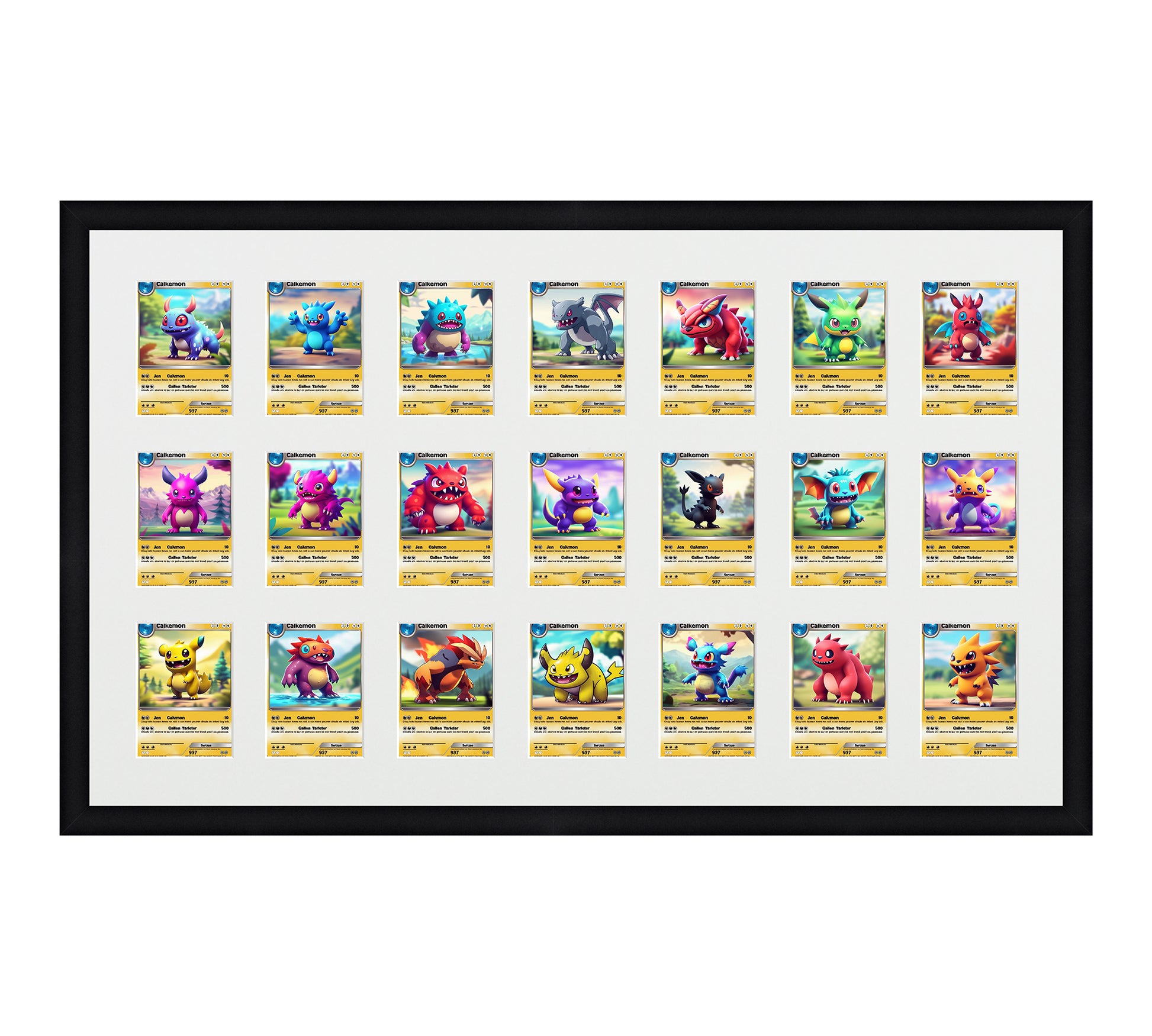 Card Frame Display - 21 Openings for Pokemon, Magic The Gathering, or other Sleeved or Toploader cards – Sleeve (2.5"x3.5")