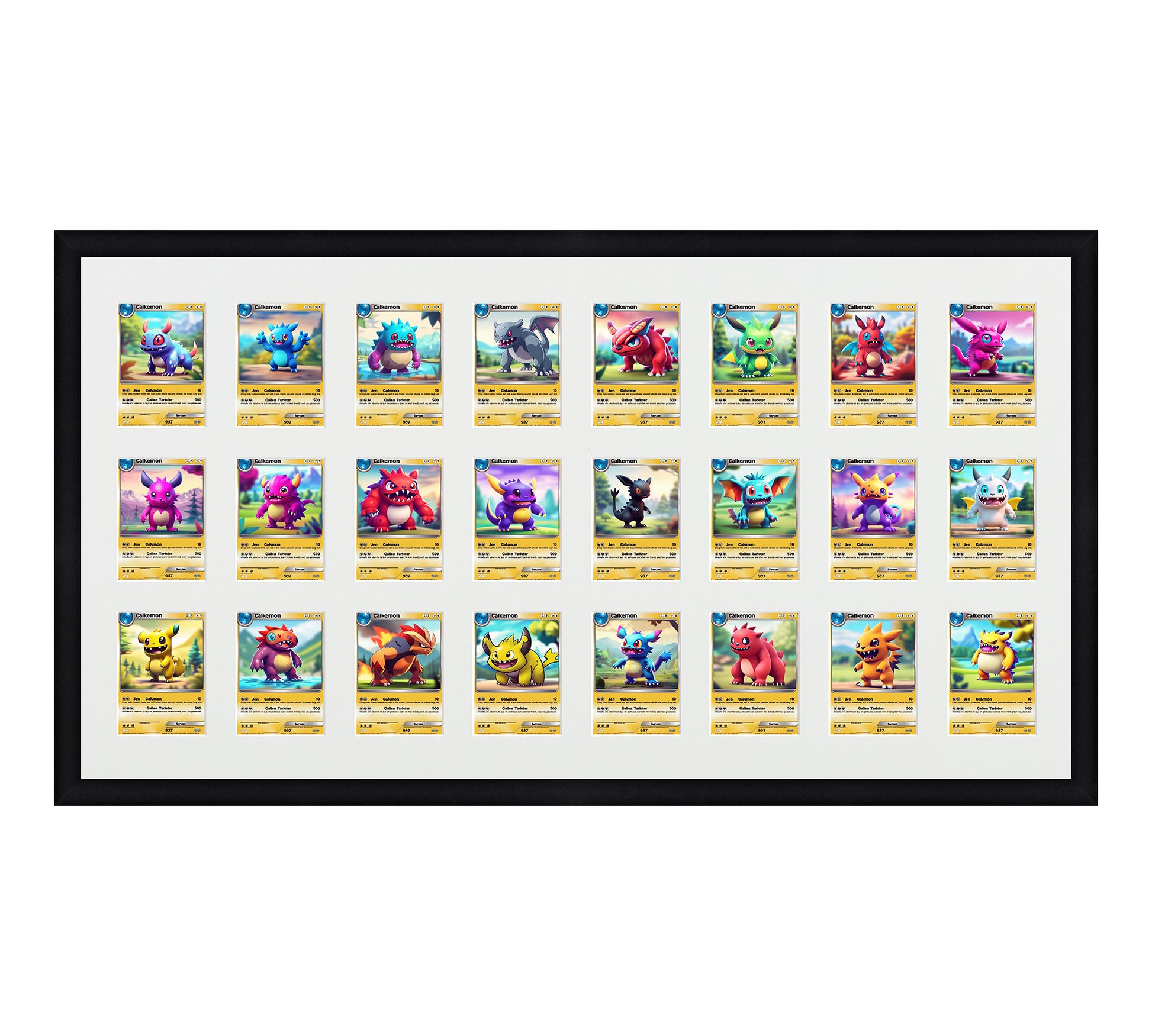 Card Frame Display - 24 Openings for Pokemon, Magic The Gathering, or other Sleeved or Toploader cards – Sleeve (2.5"x3.5")