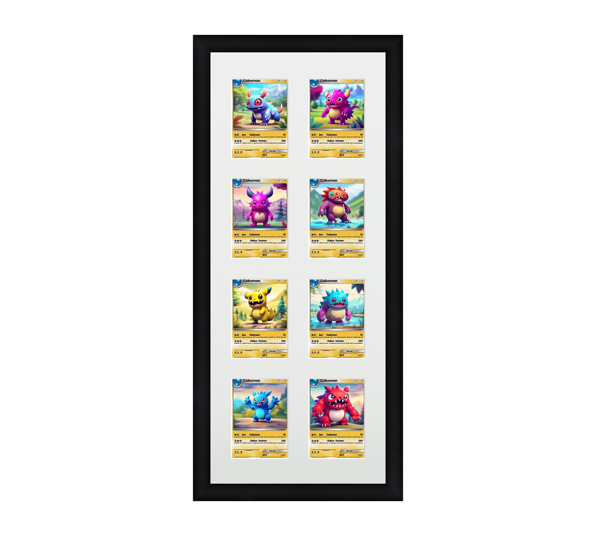 Card Frame Display - 8 Openings for Pokemon, Magic The Gathering, or other Sleeved or Toploader cards – Sleeve (2.5"x3.5")