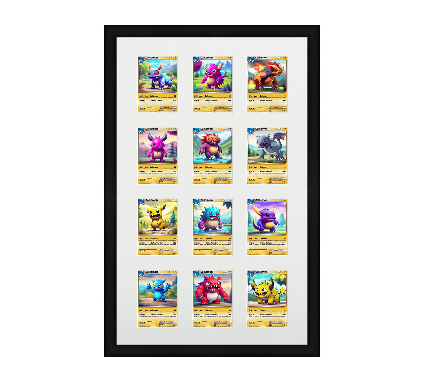 Card Frame Display - 12 Openings for Pokemon, Magic The Gathering, or other Sleeved or Toploader cards