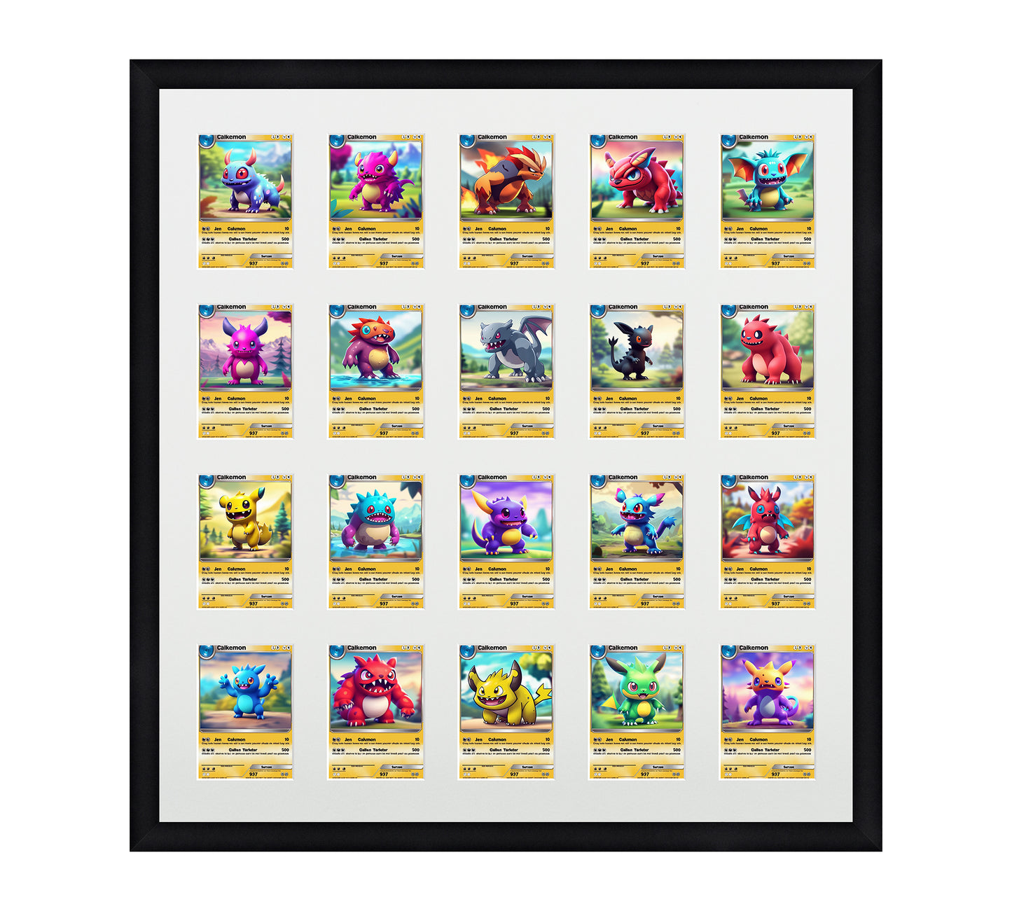 Card Frame Display - 20 Openings for Pokemon, Magic The Gathering, or other Sleeved or Toploader cards – Sleeve (2.5"x3.5")