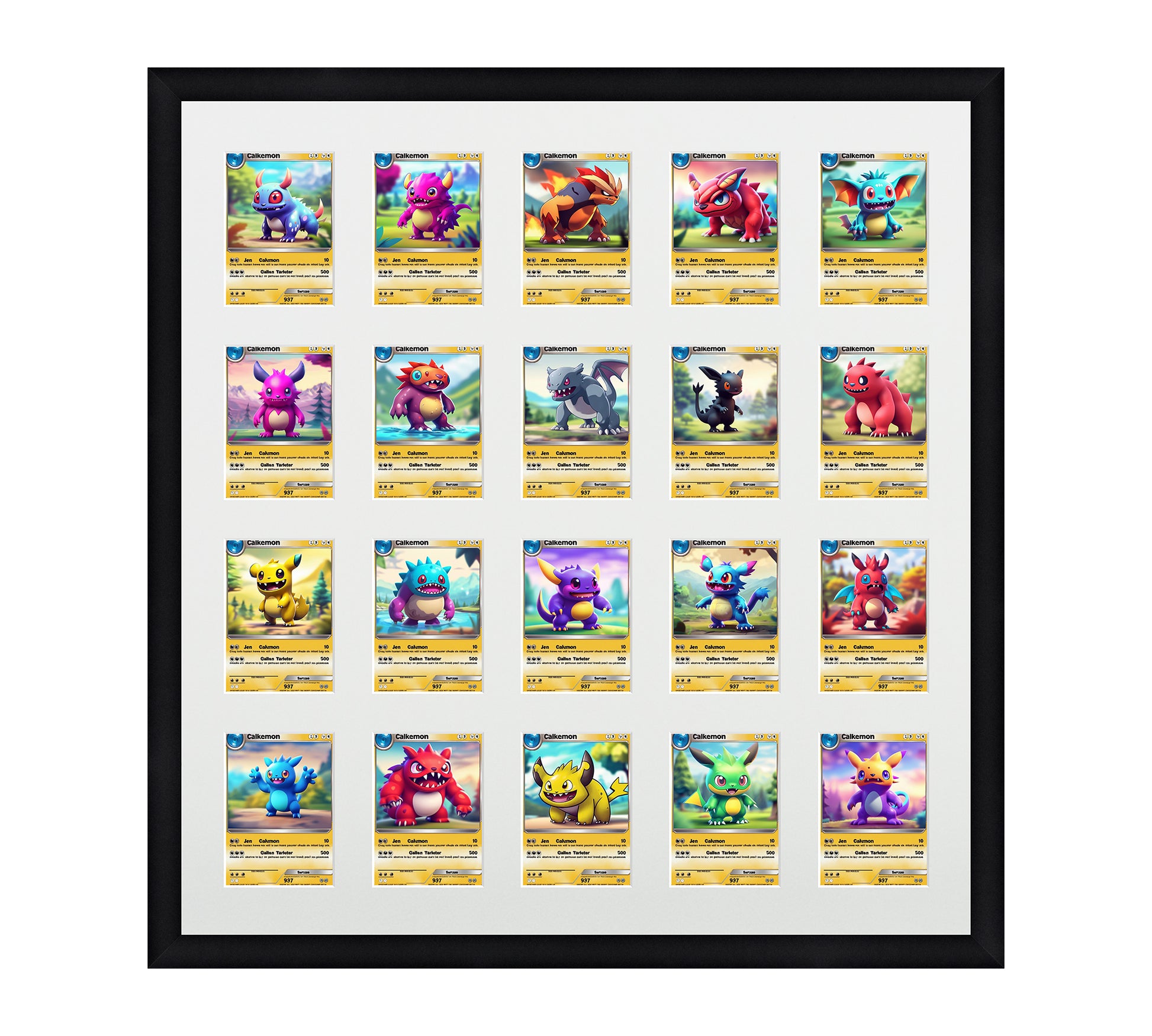 Card Frame Display - 20 Openings for Pokemon, Magic The Gathering, or other Sleeved or Toploader cards – Sleeve (2.5"x3.5")
