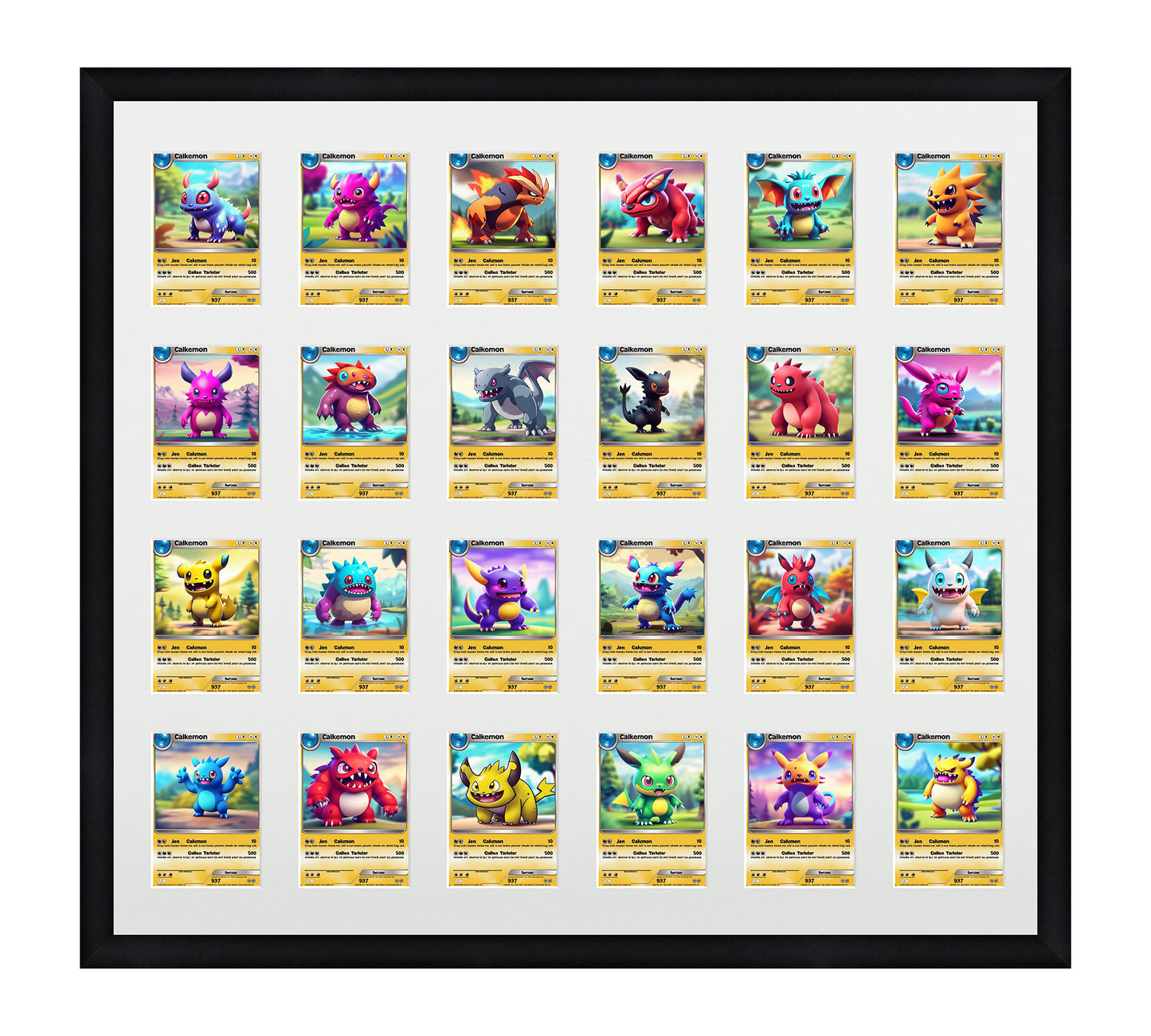 Card Frame Display - 24 Openings for Pokemon, Magic The Gathering, or other Sleeved or Toploader cards