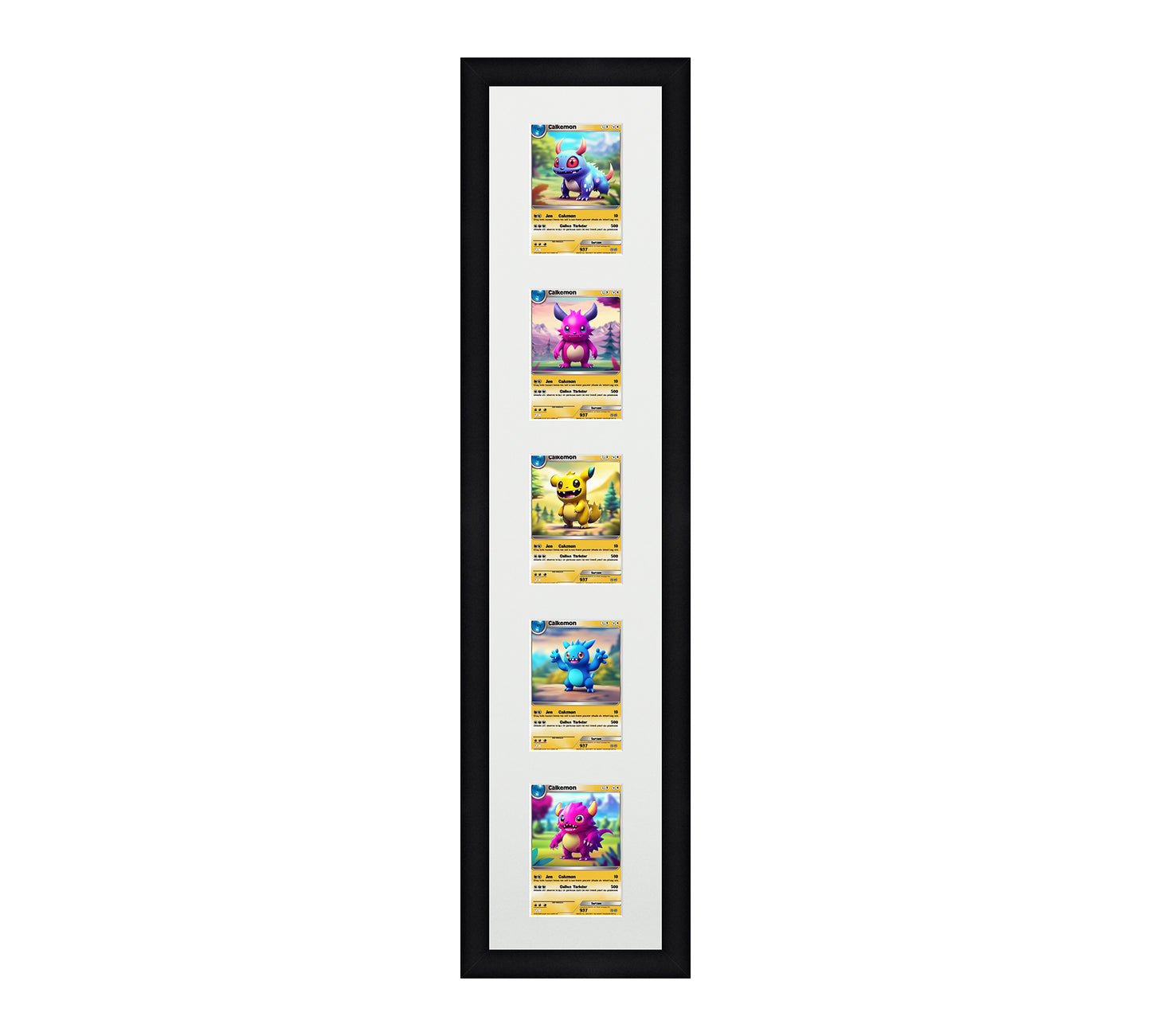 Card Frame Display - 5 Openings for Pokemon, Magic The Gathering, or other Sleeved or Toploader cards – Sleeve (2.5"x3.5")