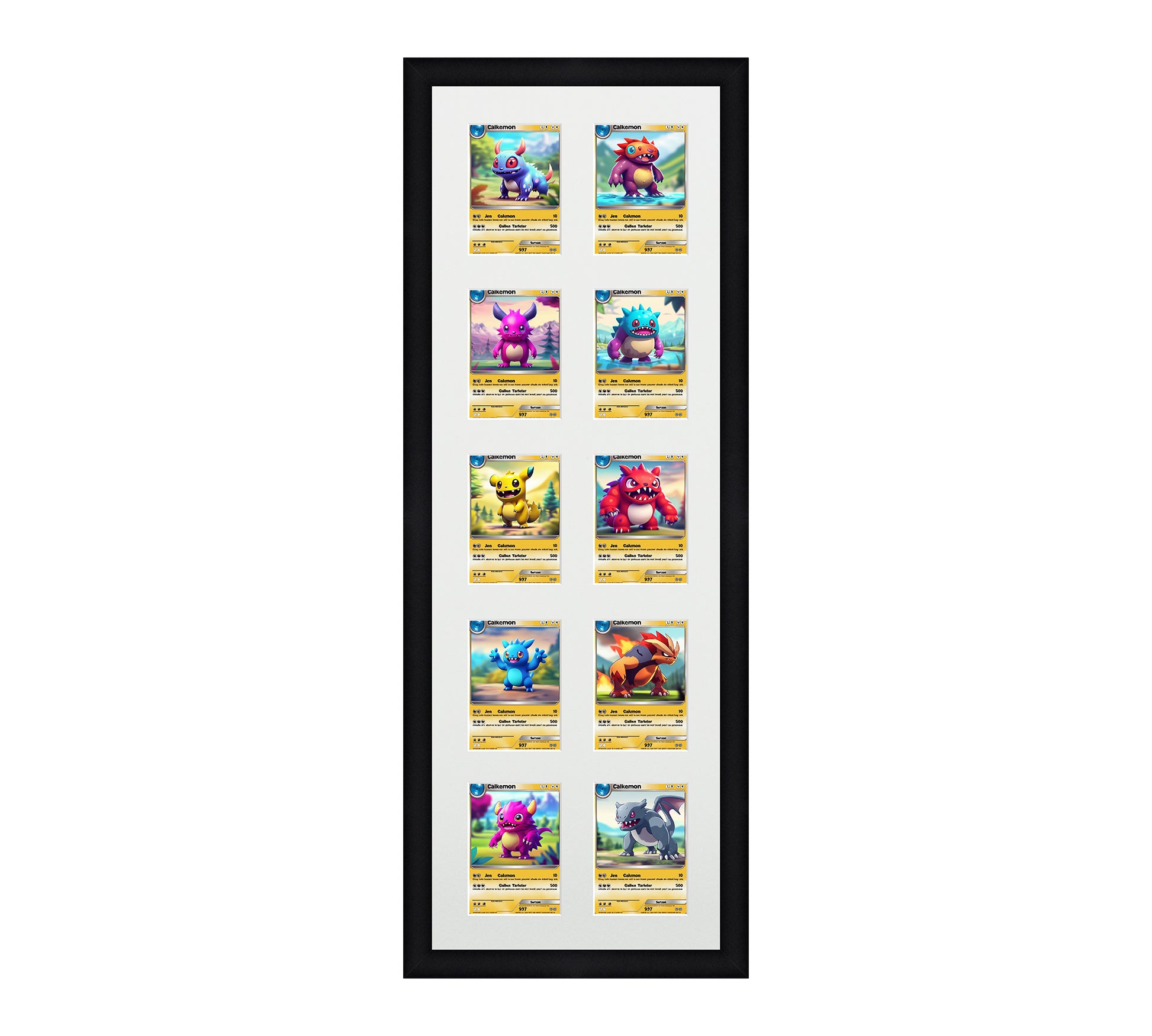 Card Frame Display - 10 Openings for Pokemon, Magic The Gathering, or other Sleeved or Toploader cards – Sleeve (2.5"x3.5")