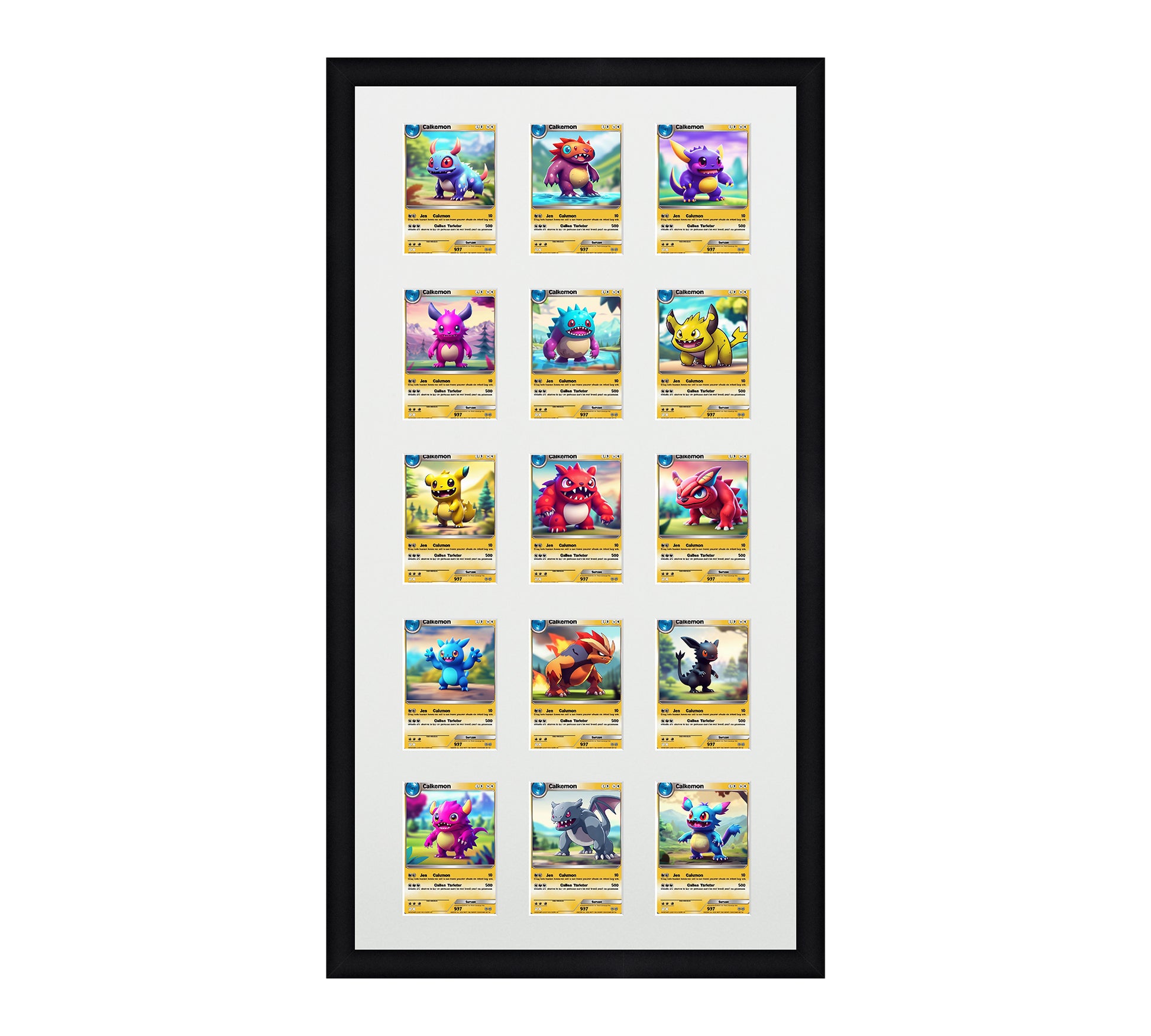 Card Frame Display - 15 Openings for Pokemon, Magic The Gathering, or other Sleeved or Toploader cards – Sleeve (2.5"x3.5")