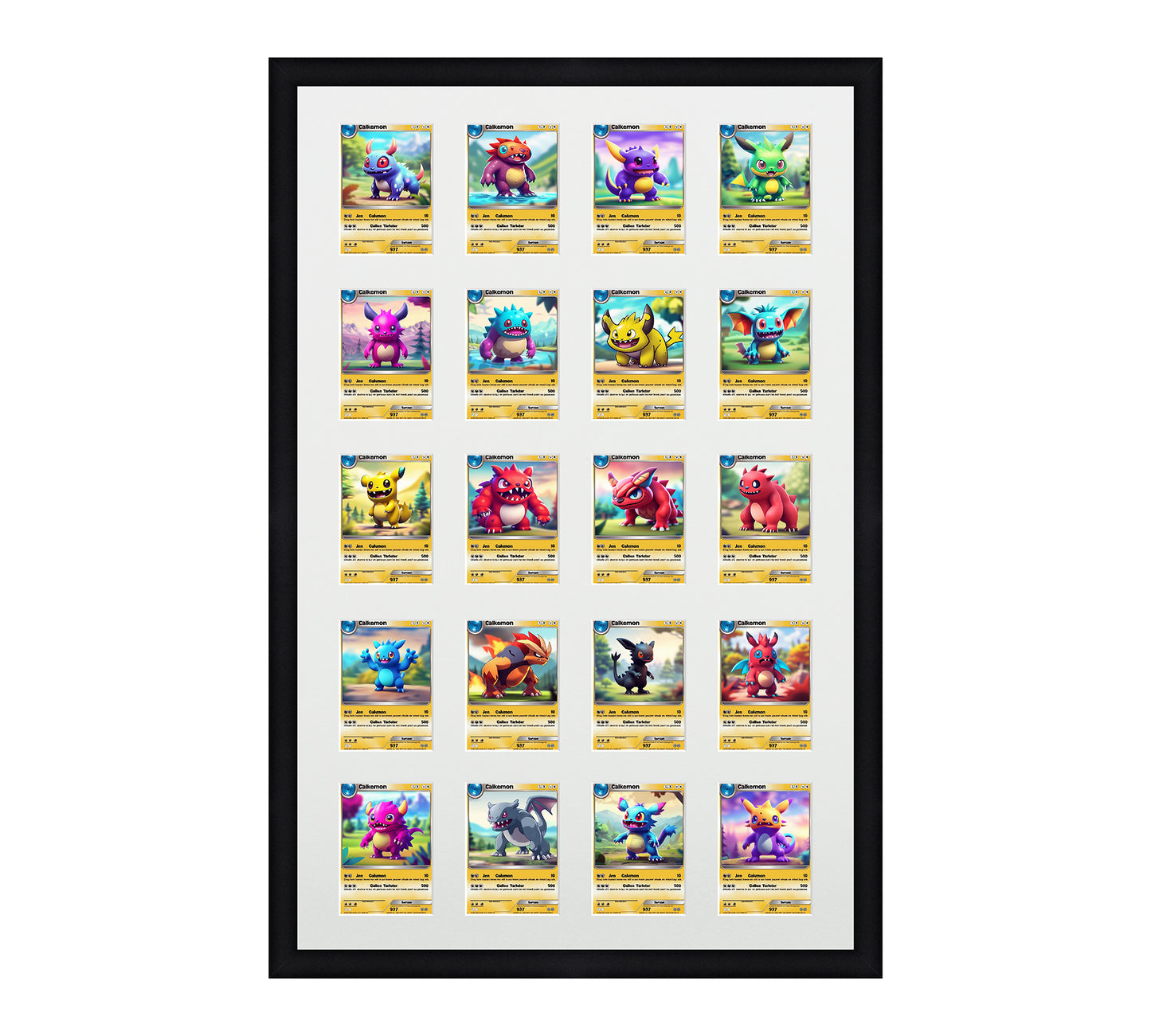 Card Frame Display - 20 Openings for Pokemon, Magic The Gathering, or other Sleeved or Toploader cards – Sleeve (2.5"x3.5")