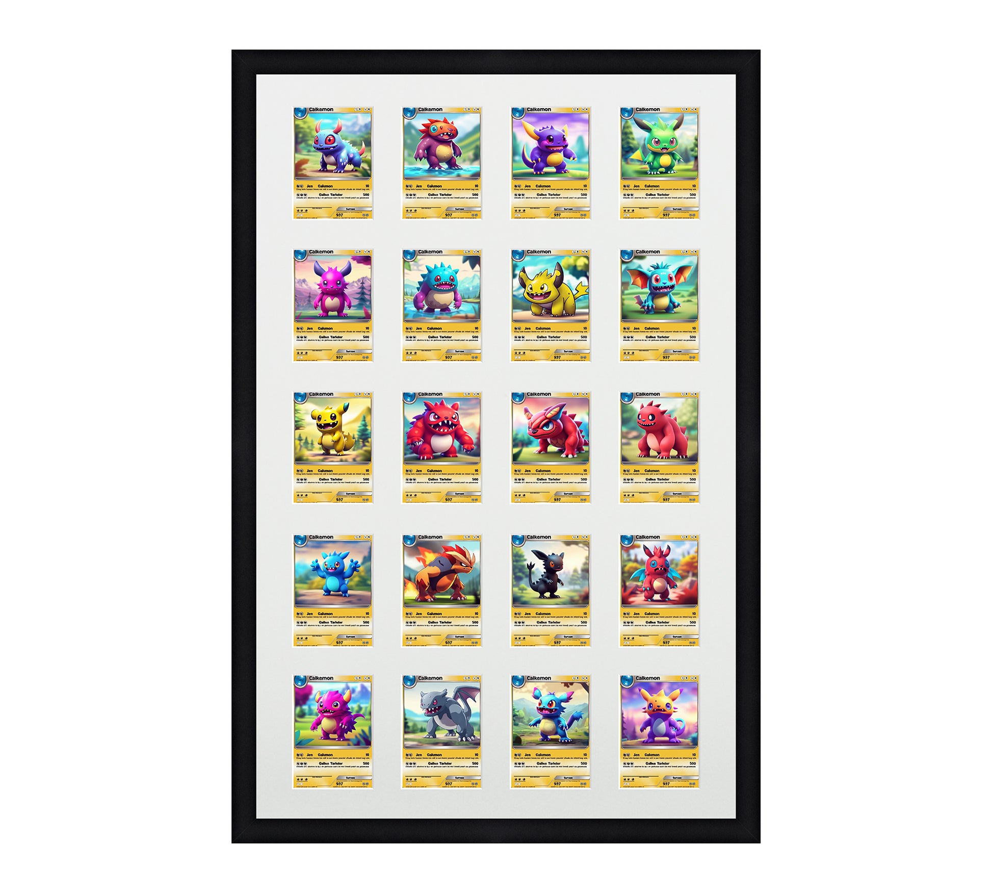 Card Frame Display - 20 Openings for Pokemon, Magic The Gathering, or other Sleeved or Toploader cards – Sleeve (2.5"x3.5")