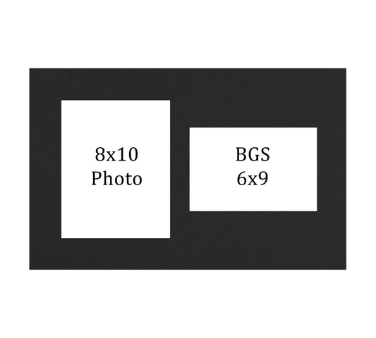 Framed Card Display with Photo Opening - 1 Opening for a BGS 6x9 Slab and a 8x10 Photo print