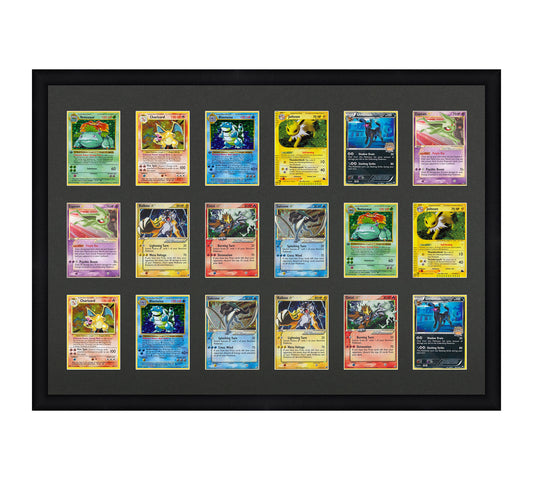 Card Frame Display - 18 Openings for Pokemon, Magic The Gathering, or other Sleeved or Toploader cards