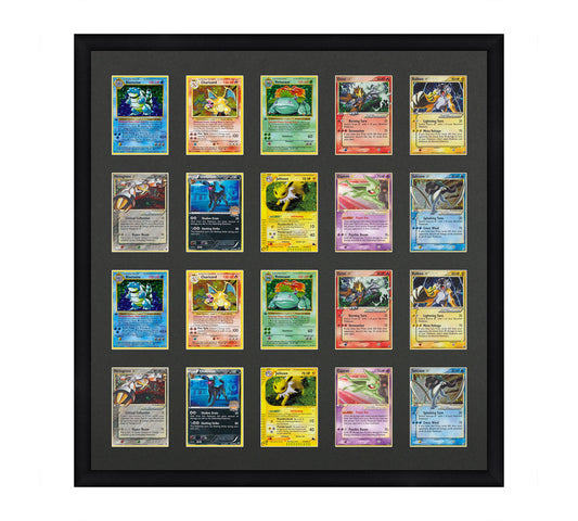 Card Frame Display - 20 Openings for Pokemon, Magic The Gathering, or other Sleeved or Toploader cards