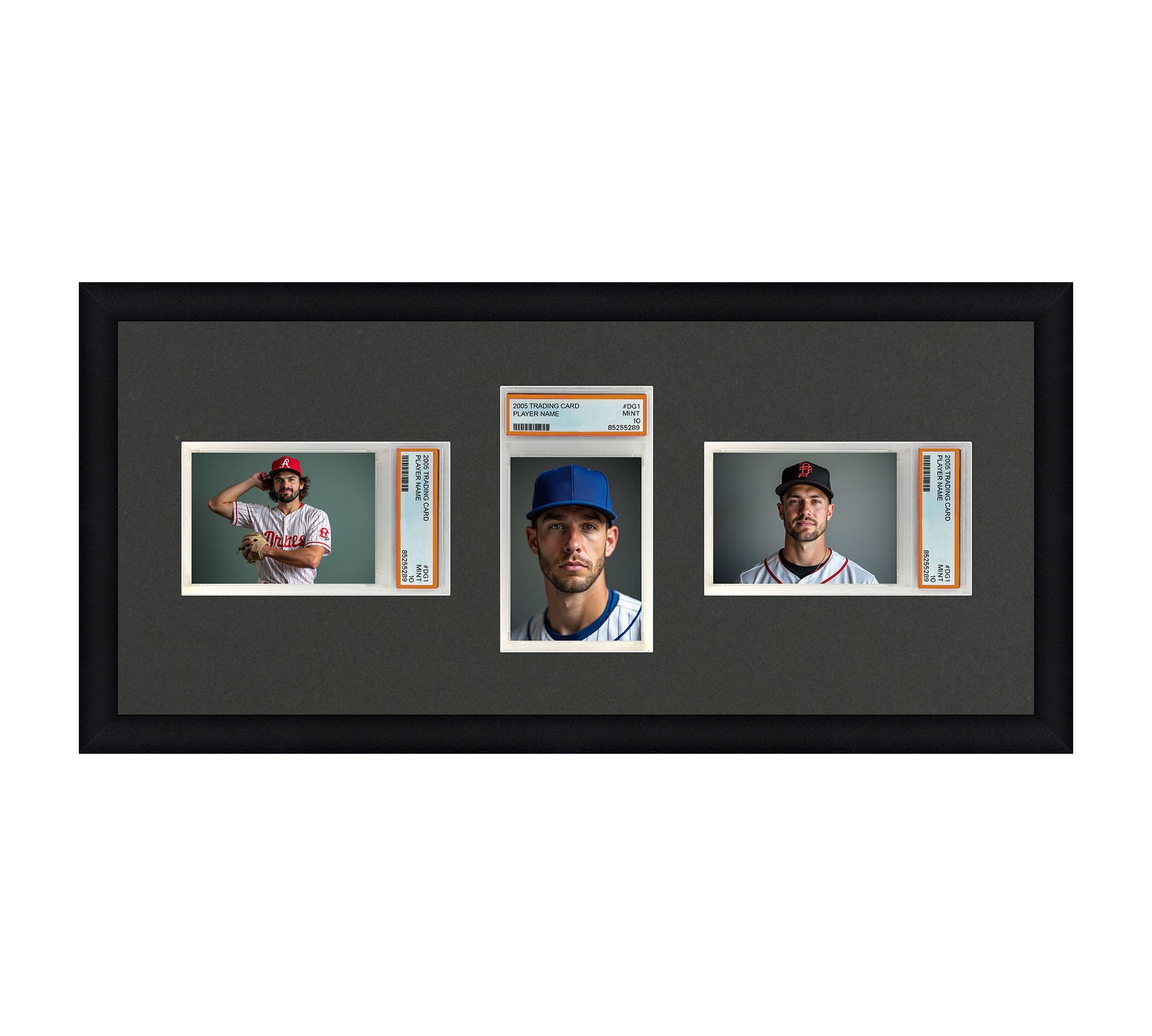 custom card display case PSA Graded Card Display Frame – 3 Slabs Custom Layout