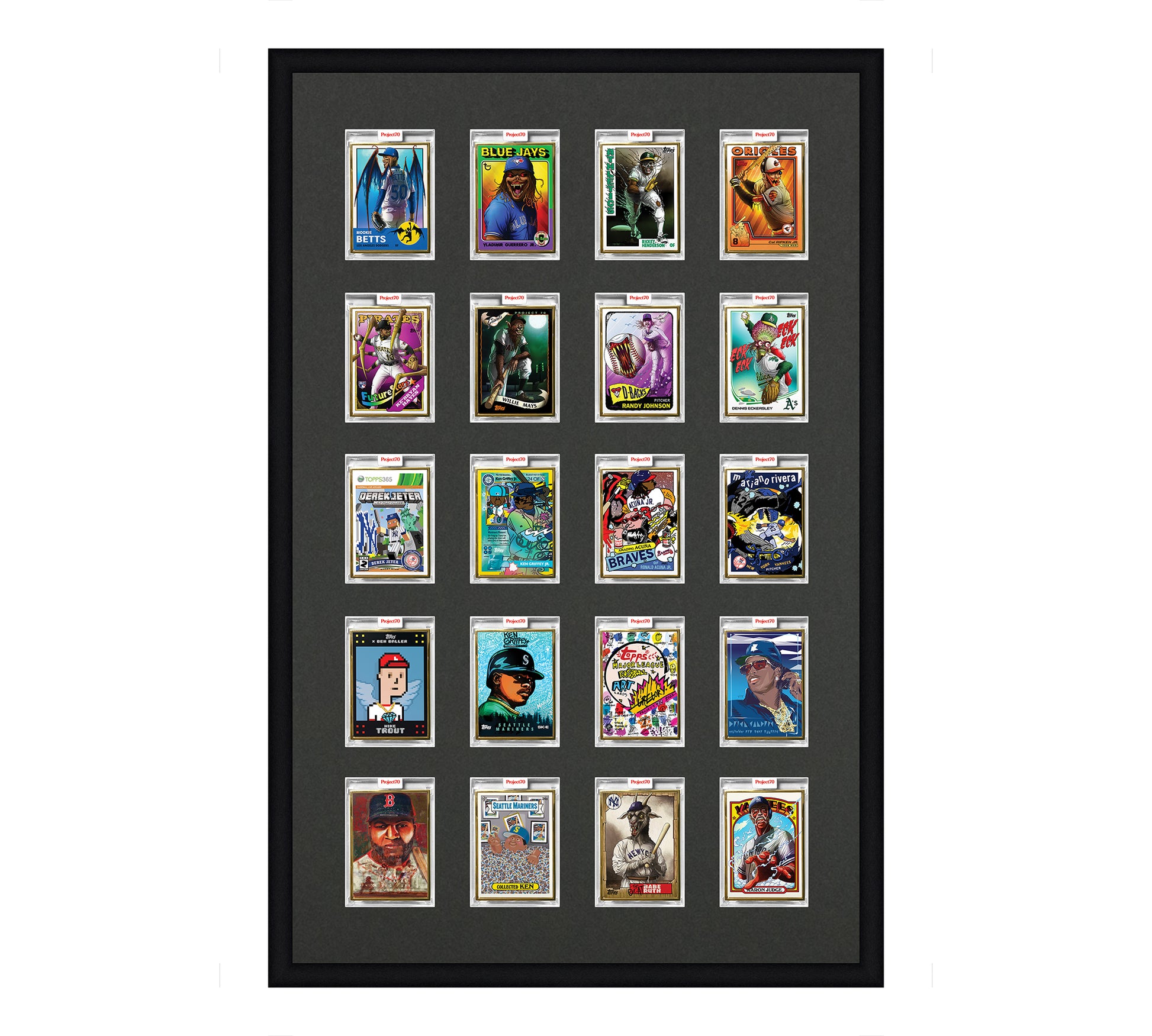 Framed Card Display - 20 Openings for Project 100, Project 70, or Proj Card Frame Shop Framed Card Display - 20 Openings for Project 100, Project 70, or Proj Card Frame Shop