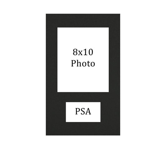 Framed Card Display with Photo Opening - 1 Opening for a standard PSA Graded Slab and 1 8x10 Photo print