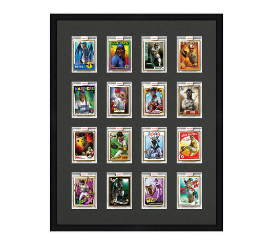 Framed Card Display - 16 Openings for Project 100, Project 70, or Project 2020 Slabs