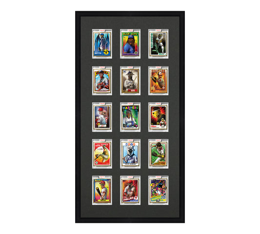 Framed Card Display - 15 Openings for Project 100, Project 70, or Project 2020 Slabs